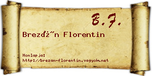 Brezán Florentin névjegykártya